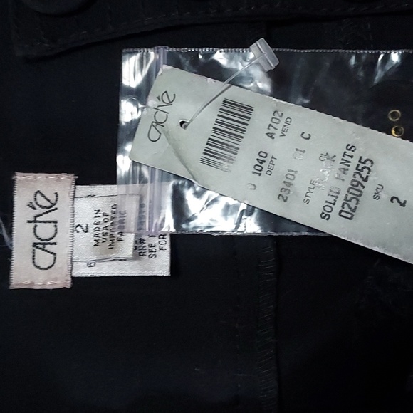 NWT- CACHE- Size 2 Black Flare Leg Dress Slacks - Picture 6 of 8